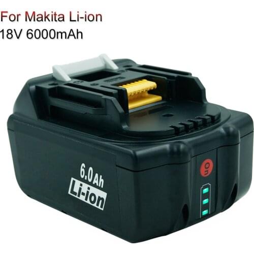Durable Cordless Power Tools Replacement Battery 6000mAh Li-ion with LED for Makita 18V Battery BL1830 BL1840 BL1850 BL1860