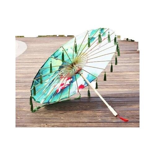 Silk Umbrella rain women Dance Prop Cheongsam Oiled Paper Umbrella parasol guarda chuva paraguas mujer Hanfu tassel umbrella