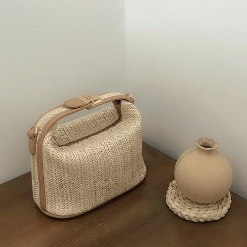 TRIPNUO 2020 New Fashion MOON Straw Handbags Women Summer Beach Bag Rattan Bag Handmade Vintage Woven Handbag for Women