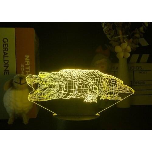 3D Illusion LED Night Light for Kids Babies Crocodile Birthday Gift Nightlight Smart Phone Control Hotel Club Decor Lava Lamp