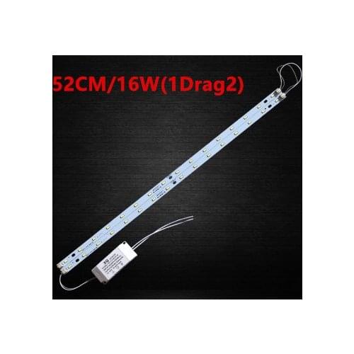 Led Ceiling Lamp Reconstruction Rectangular Light Bulb Light Bar Lamp Beads Core Board Lights White Bright 52cm 16W 1 Drag 2