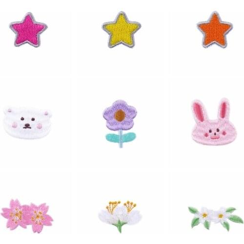 Iron on Patches For Clothes Colorful Flower Embroidered Patches For Clothing Accessories Applique Decor Popular Fusible Sewing