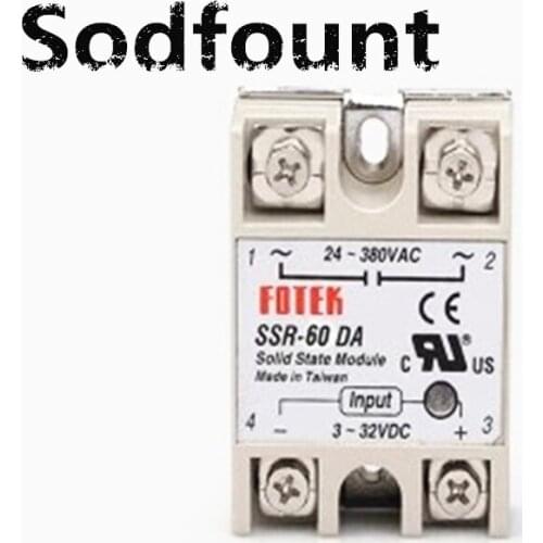 Solid State Relay SSR-60DA 60A 3-32VDC 24-380VAC SSR