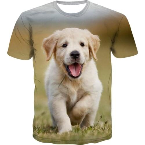 UNEY Cute Graphic Shirt Golden Retriever Print US Size Pet T Shirt Unisex Top Casual Novelty Clothing