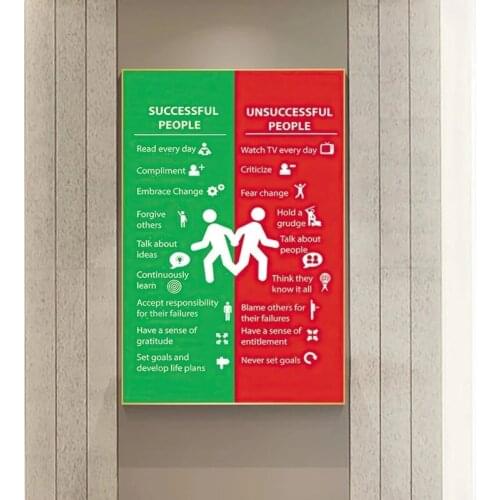 Successful vs Unsuccessf Motivational Quote Office Poster Print Inspirational Canvas Painting Wall Art Picture Living Room Decor