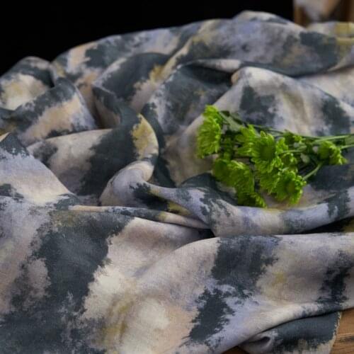 High quality flax fabric Multicolor digital printing tissu Shirt dress robe high end designer sewing