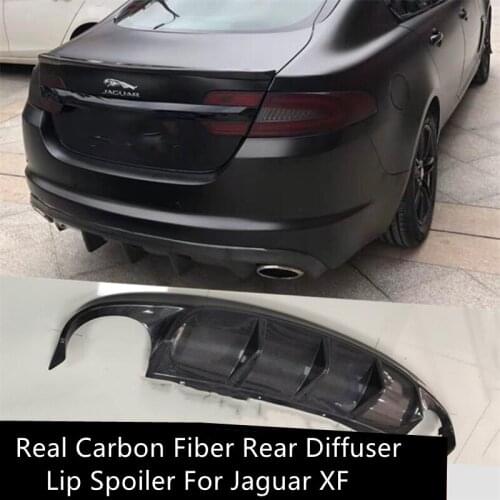 For Jaguar XF XFL 2009 2010 2011 2012 2013 2014 2015 Real Carbon Fiber Rear Diffuser Lip Spoiler High Quality Bumper Accessories