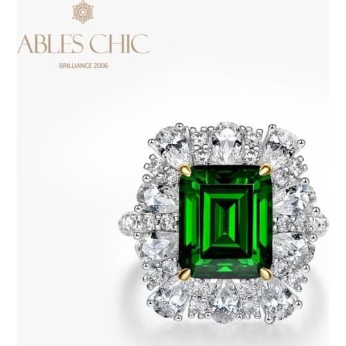 Sterling Silver Royal Crown Lab Emerald Wedding Ring Iconic 5A Zircon Tsavorite Gemstone Bridal Engagement Rings S2R1S2R1158