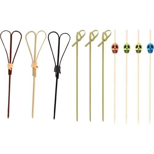 Handmade Cocktail Picks 100 Counts Cocktail Sticks Bamboo Frilled Toothpicks Bar Supplies