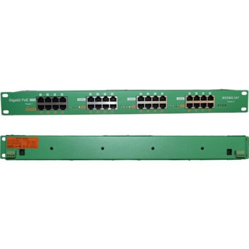 16 Port Gigabit Power over Ethernet PoE+ Auto Negotiating Injector without Power Supply: WT-AT-16-1U