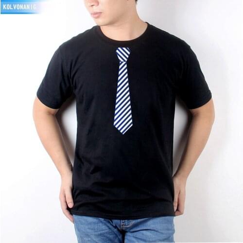 KOLVONANIG 2019 Fake Suit Tie Funny 3D Printed T Shirt Men Patchwork Short Sleeve Cotton Streetwear Mens T-shirt Plus Size Tops