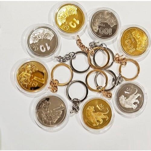 2022 China Tiger Year Original Commemorative Coin Bimetal Collection Medal with Keychain Home Decor