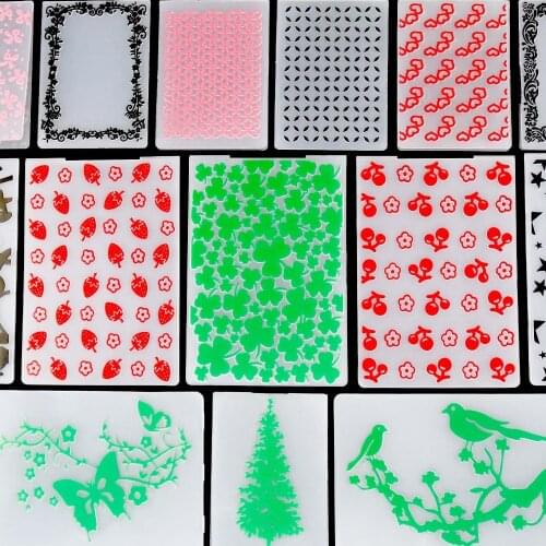 21 Styles Embossing Folders Plastic Scrapbooking For DIY Scrapbook Album Card Decorating Tool Crafts Card Paper Making Decoratio