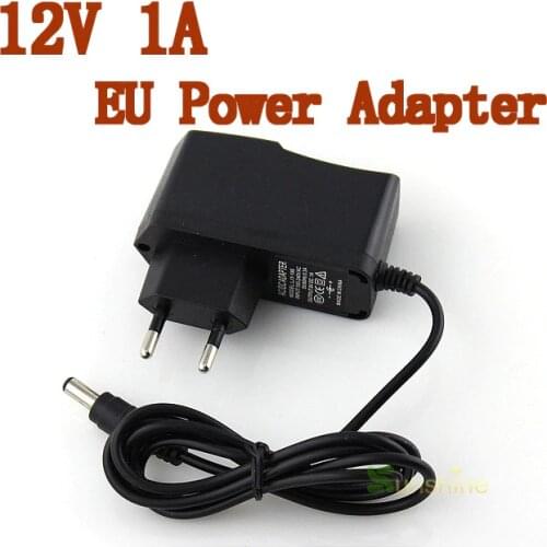 3pcs/lot 5.5mm x 2.1mm DC 12V 1A EU Plug Power Supply Adapter For CCTV Camera