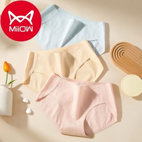 MiiOW Flagship Store Womens Underwear Womens Cotton Antibacterial Crotch Four Seasons Cute Japanese Girls Wind Sweet Briefs