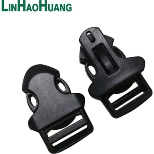 30pcs/lot Three In One Safety Plastic POM Buckle Black Backpack side release buckes for backpack accessories Straps Webbing 20mm