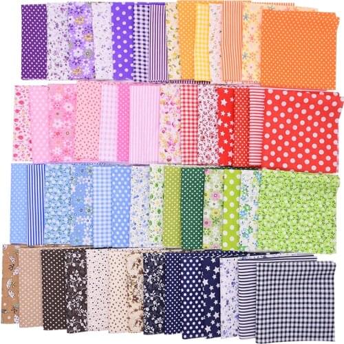 56pcs/lot 25x25cm No Repeat Printed Floral Cotton Sewing Quilting Fabric for Patchwork Needlework DIY Handmade Doll Cloth