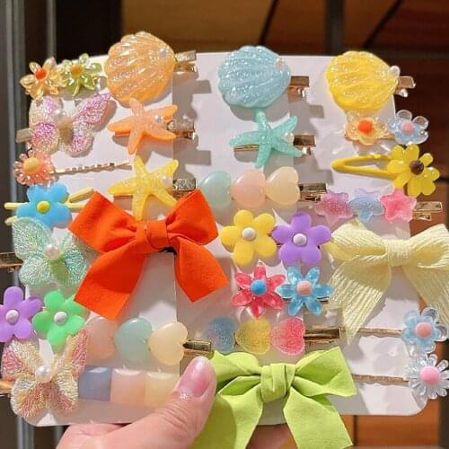 9PCS/Set New Girls Cute Cartoon Ice Cream Unicorn Hair Clips Kids Lovely Hairpins Headband Barrettes Fashion Hair Accessories #9