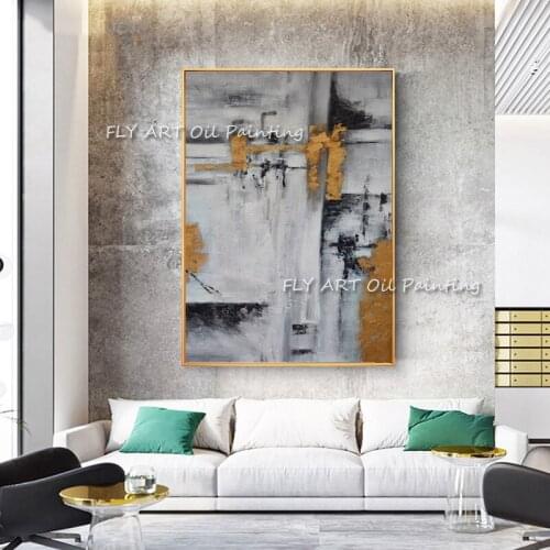 Abstract 3D Gold Thick Art Handmade Oil Painting Canvas Gold Paintings Wall Pictures Art Wall Artwork For Dining Room Decoration