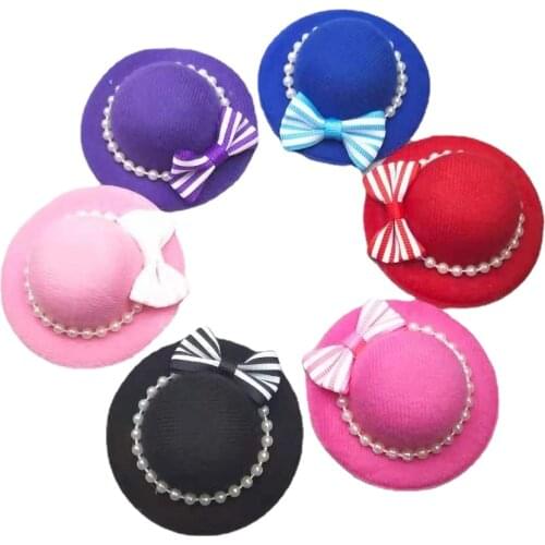 1/6 BJD Accessories Colorful Bowknot Bead Chain Hat For Barbie Doll Cap Headwear Hairwear 11.5" Dollhouse Decoration Kid DIY Toy