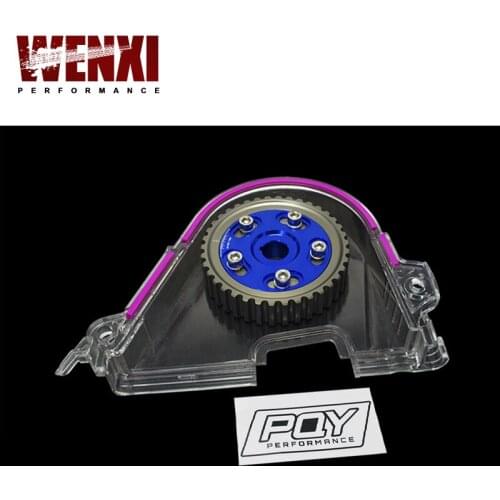 Aluminum Cam Gear + Cam Cover FOR 96-00 Civic D16Z D16Y WITH STICKER WX6542B+6337