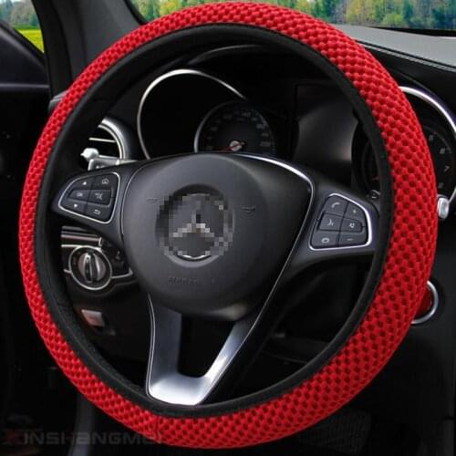 Breathable Elastic Car Steering Covers Universal 3D Fiber Car Steering Wheel Cover Auto Skid Proof Wheel Covers Car Styling