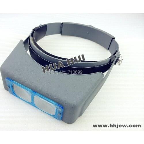 Double-lens Head-Wearing Magnifier Binocular Optical Lens1.5X 2X 2.5X 3.5X jeweler light tools, Loupes tools