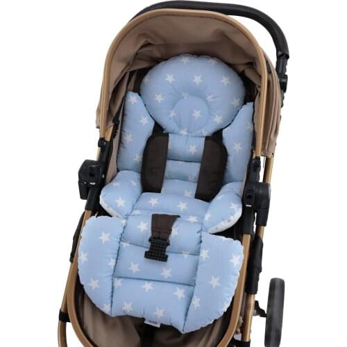 Jaju Baby Handmade, Double Sided ,Blue Color Star Fabric Baby Stroller Cushion