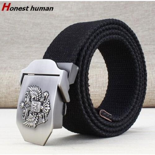 2019 Russian National Emblem Canvas Belt Unisex High Quality Military Belts For Men Women Waist Strap Male Jeans Belt Webbing