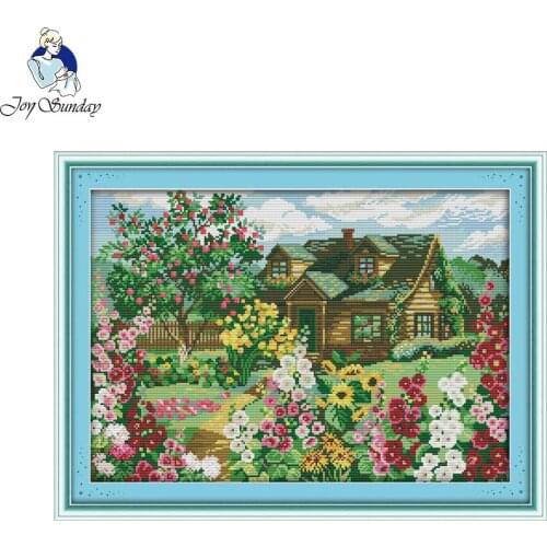 Joy Sunday Country cottage decor painting counted printed on canvas 11CT14CT Chinese Cross Stitch kits embroidery needlework Set