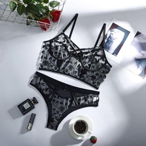 Yimunancy 2-Piece Leopard Bra Set Women Transparent Bra + Panty Underwear Set Ladies Sexy Lingerie Set