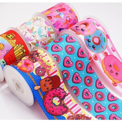 10 Yards Food 3inch 75mm Grosgrain Ribbon For Hair Bows DIY Crafts Handmade Accessories 48257