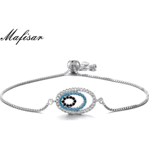 Mafisar Hot Sale AAA+ CZ Stone Bracelets For Women Adjustable Copper Chain Geometric Charm Bracelet Pulseira Feminina