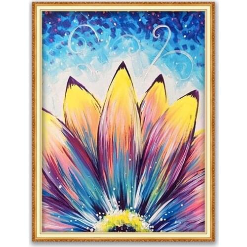 Flower DIY 11CT Cross Stitch Embroidery Kits Needlework Craft Set Cotton Thread Printed Canvas Decoration Wholesale Dropshipping