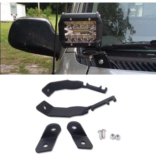 Upper Hood Left and Right Side Pillar LED Work Light Ditch Mount Brackets For 1995-2004 Toyota Tacoma