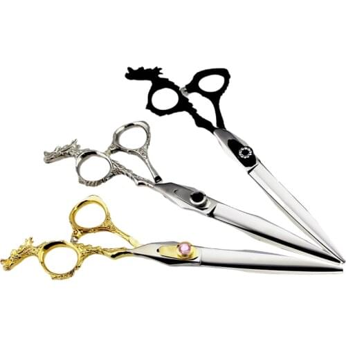 7 Inch Japan 440C Stainless Steel Grooming Pet Dragon Handle Hair Cutting Scissors
