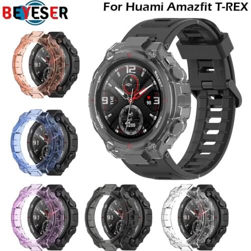 Transparent Watch Cover Case For Xiaomi Huami Amazfit T-Rex A1918 Smartwatch Screen Anti-Scratch Protector Protective Case