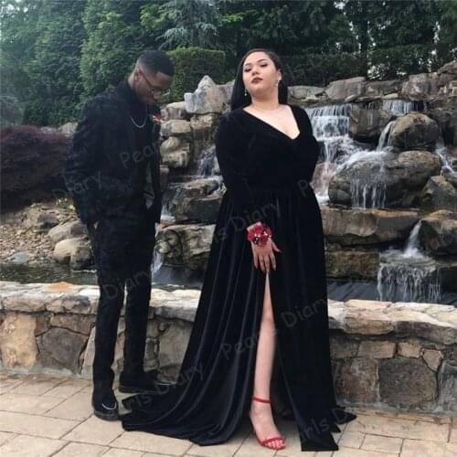 Plus Size Arabic Evening Prom Dresses 2021 Black Dubai Design Long Woman Party Night Dress Formal Celebrity Gowns Robes Soiree