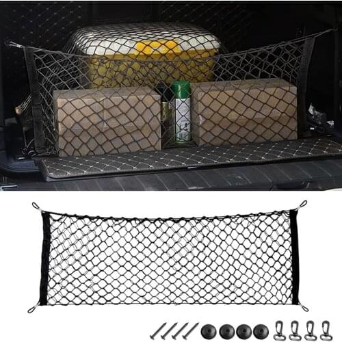 3Sizes Car Trunk Rear Storage Net Cargo Luggage Elastic Net Holder Pocket For Car SUV Car Rear Seat Back Organizer
