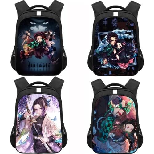 Demon Slayer Schoolbag Teenagers Girls Boys Backpack 13/16 Inch Anime Kimetsu No Yaiba Schoolbag for School Rucksack