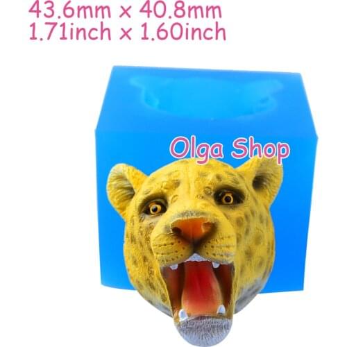 DYL119 43.6mm x 40.8mm 3D Tiger Head Silicone Mold Resin Art Decoration Clay Craft Animal Mold FOOD SAFE OVEN SAFE