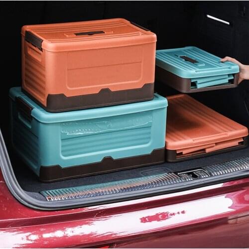 Large Capacity Folding Storage Box With Lid Home Organizer Car Camping Multi-Functional Storage Box For Clothes Fruit Food Toys