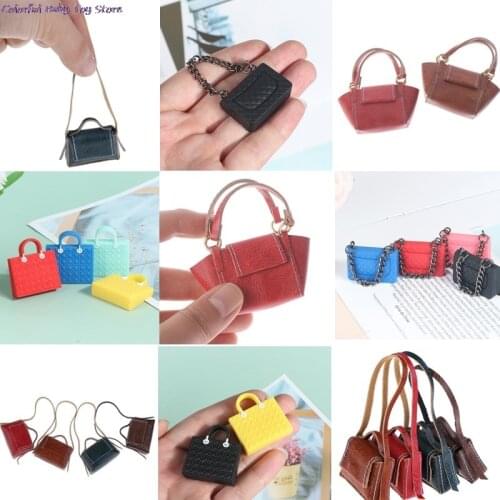 1 Pc Chain Pack Doll Bag Miniature Shopping Handbag Purse Ladys Shoulder Bag Fashion Dolls Accessory Dolls Accessories