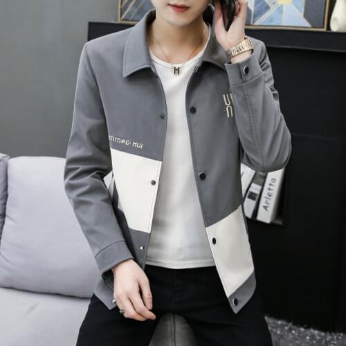 Spring Autumn Jackets Men Casual Business Coats Fashion Splicing Turn Down Collar Bomber Jacket Streetwear Top Male Clothing