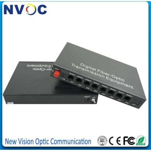 High Quality 8 Channel PCM Voice Telephone Fiber Optical Media Converter With Ethernet FC Single mode 20Km