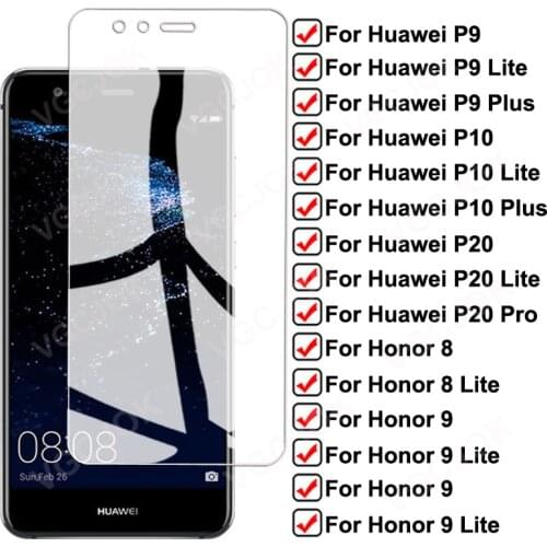100D Full Protection Glass For Huawei P10 Plus P9 Lite 2016 2017 P20 Pro Tempered Screen Protector For Honor 8 9 10 Lite Glass