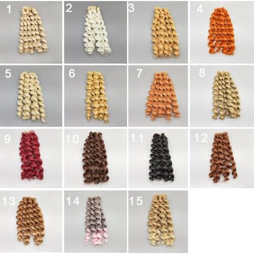 1PCS/LOT Retail Dolls Accessories Synthetic Fiber Wigs Curls Blond/Brown DIY BJD Wig Hair Doll