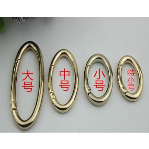 10 PCS/lot) high-end electroplating gold oval spring coil hang bag hook diy metal bag aglet link decorative buckle accessories