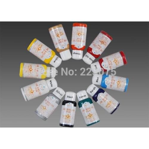 12 Colors Professional Quality Airbrush Paint Craft Nail Art Painting Figure