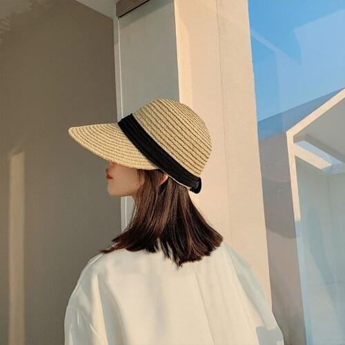 2021 women straw Hat Ladies Baseball cap Classic Raffia Hat Anti-UV Casual Visor Sun Cap Sun Beach Hat Womens summer sundresses